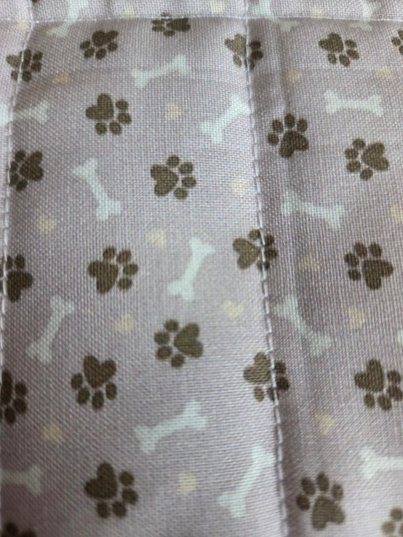Zipper Pouch Lavender Paw Print Quilted Pouch