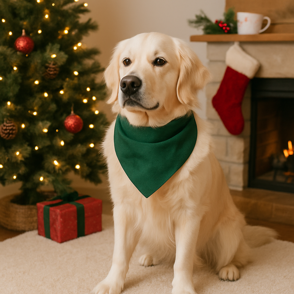 Reversible Gingerbread Christmas Over the Collar Dog Bandana