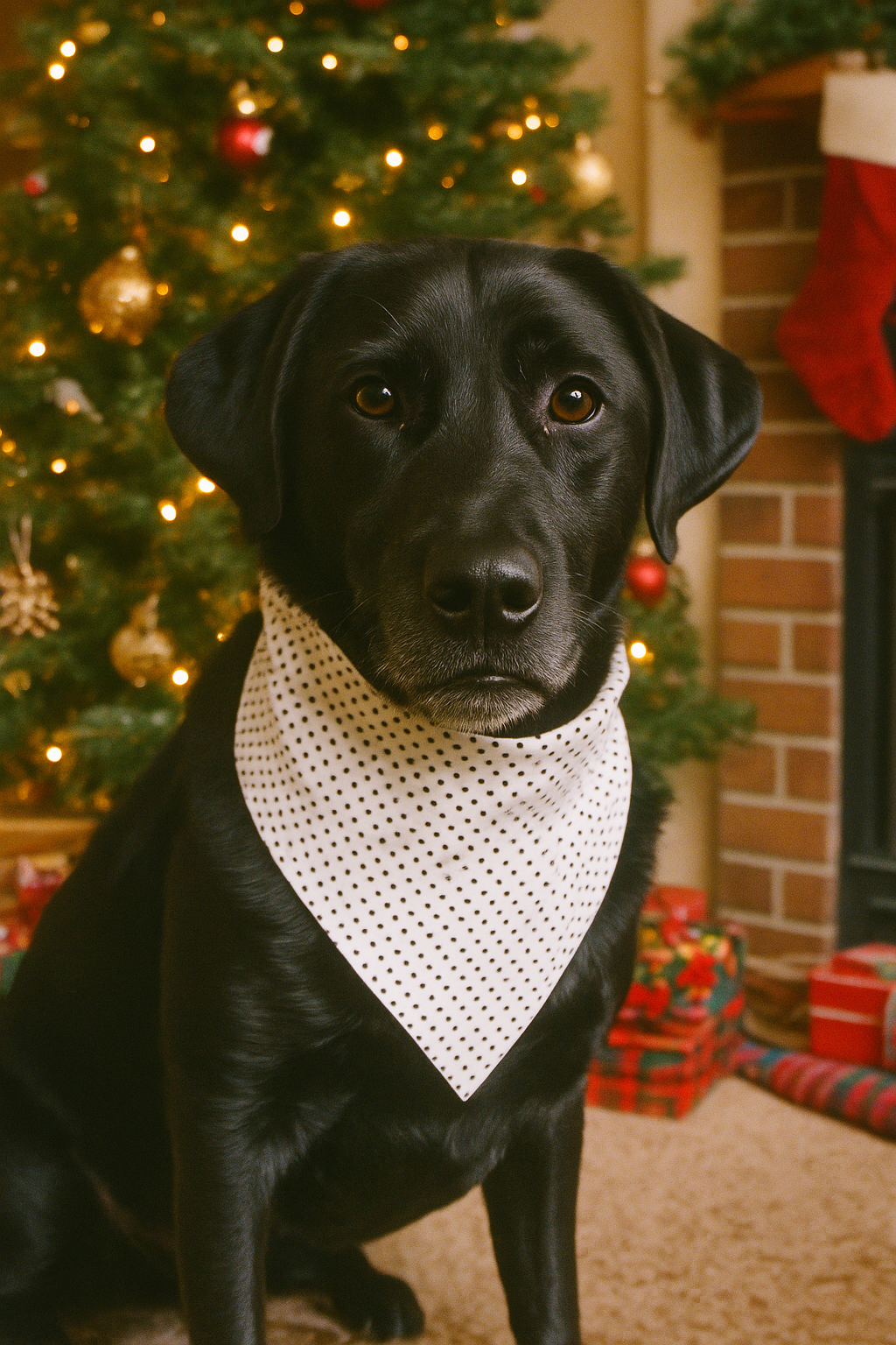 Reversible Dog Bandana Pup Doodles & Polka Dots