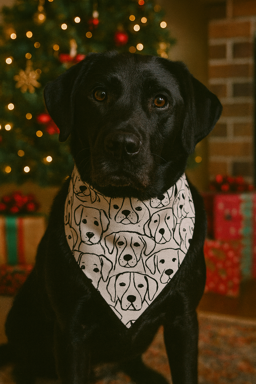 Reversible Dog Bandana Pup Doodles & Polka Dots