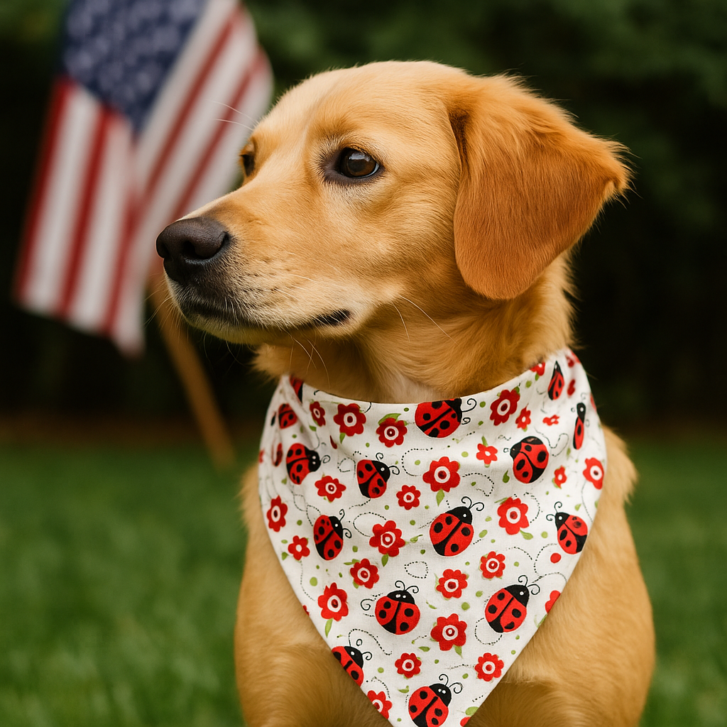 Ladybug Dog Tie Bandana Lady Pup Love