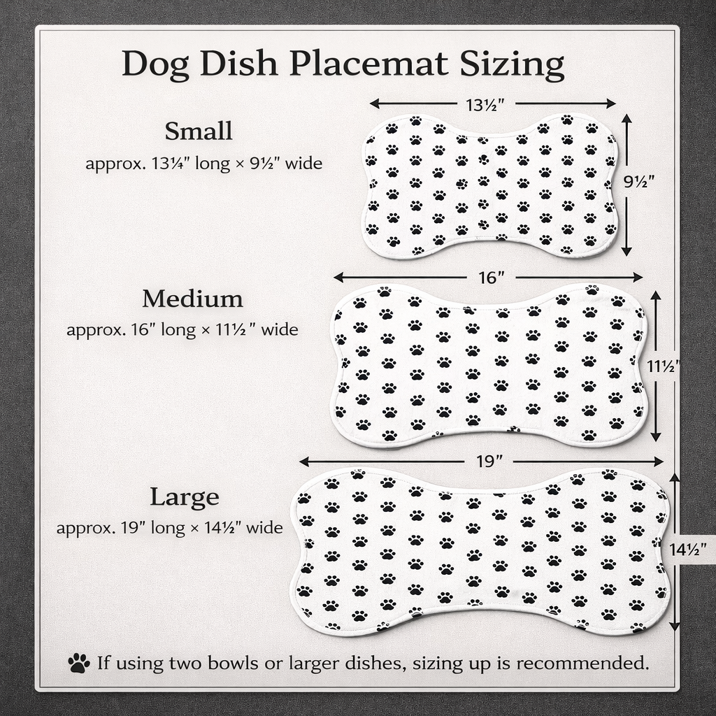 Puppy Party Bone-Shaped Dog Dish Mat