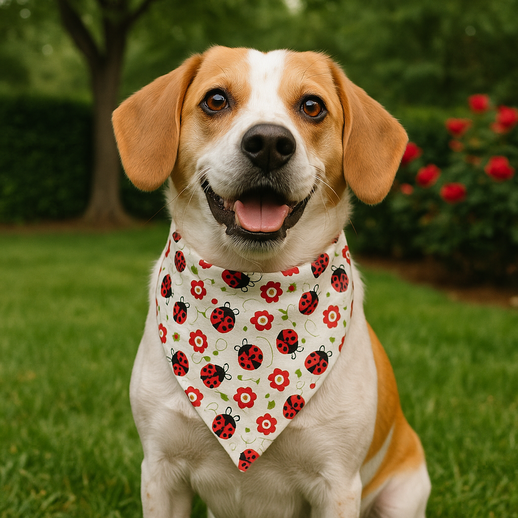 Ladybug Dog Tie Bandana Lady Pup Love