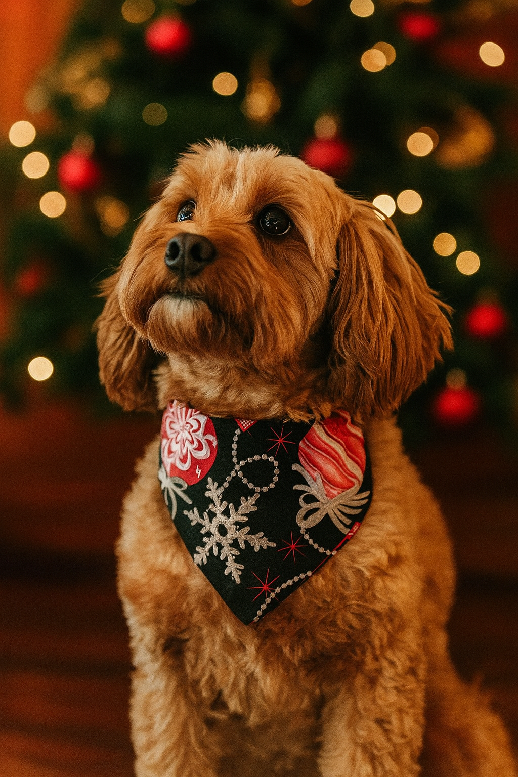 Bows & Snowflakes Scrunchie Bandana