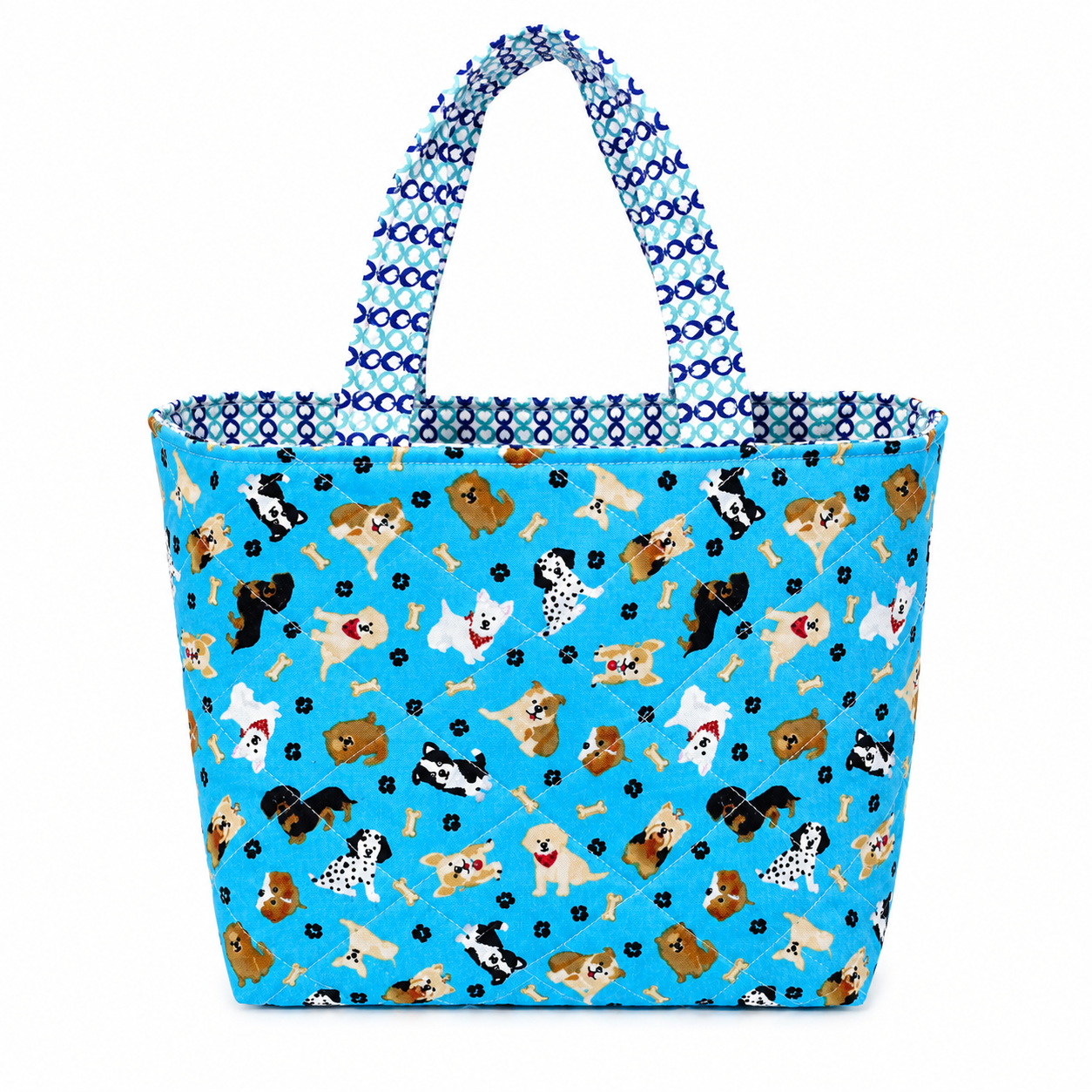 Blue Dog Print Book Tote