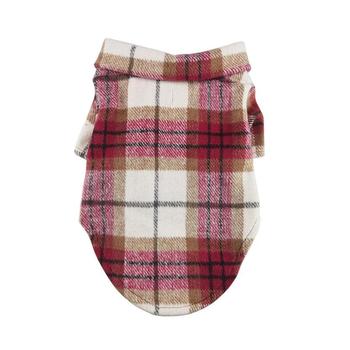 Doggie Design Flannel Dog Shirt Red and White Plaid