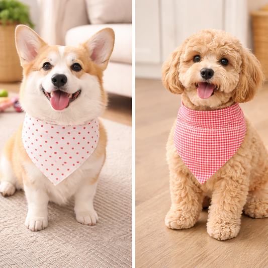 Reversible Hearts & Gingham OTC Bandana