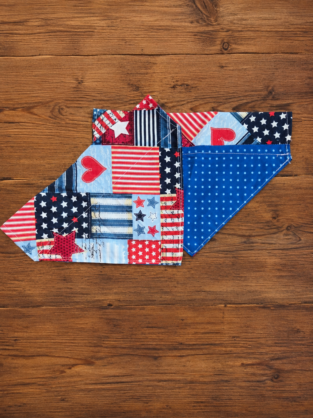 Patriotic Patchwork Over-the-Collar Dog Bandana
