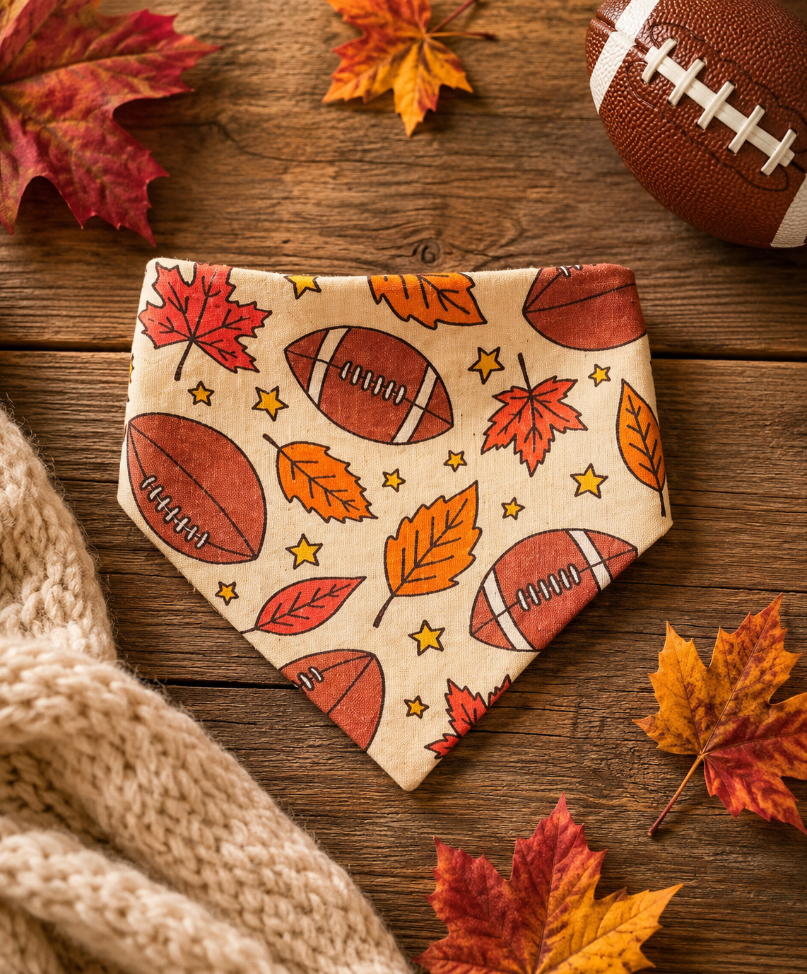 Football Scrunchie Dog Bandana