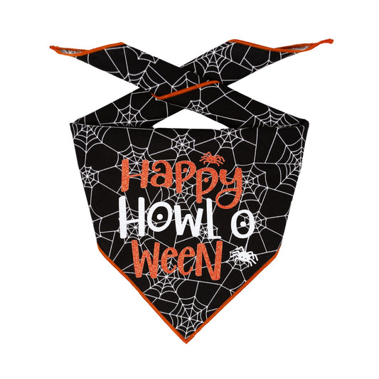 Halloween Dog Bandana Trick for Treat Spider Web