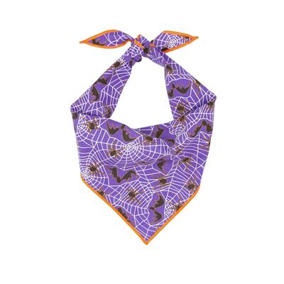 Halloween Dog Bandana Purple Spiders and Bats
