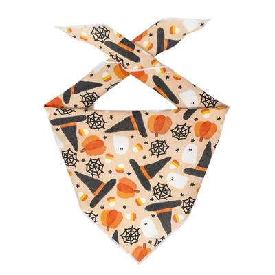 Halloween Dog Bandana Ghost Pumpkins Triangle Tie