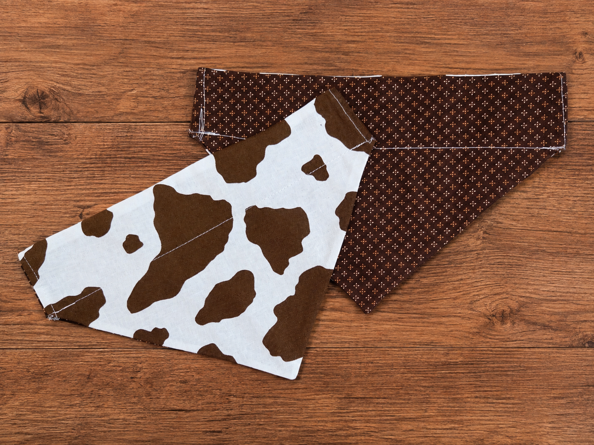 Cow Print Over-the-Collar Dog Bandana