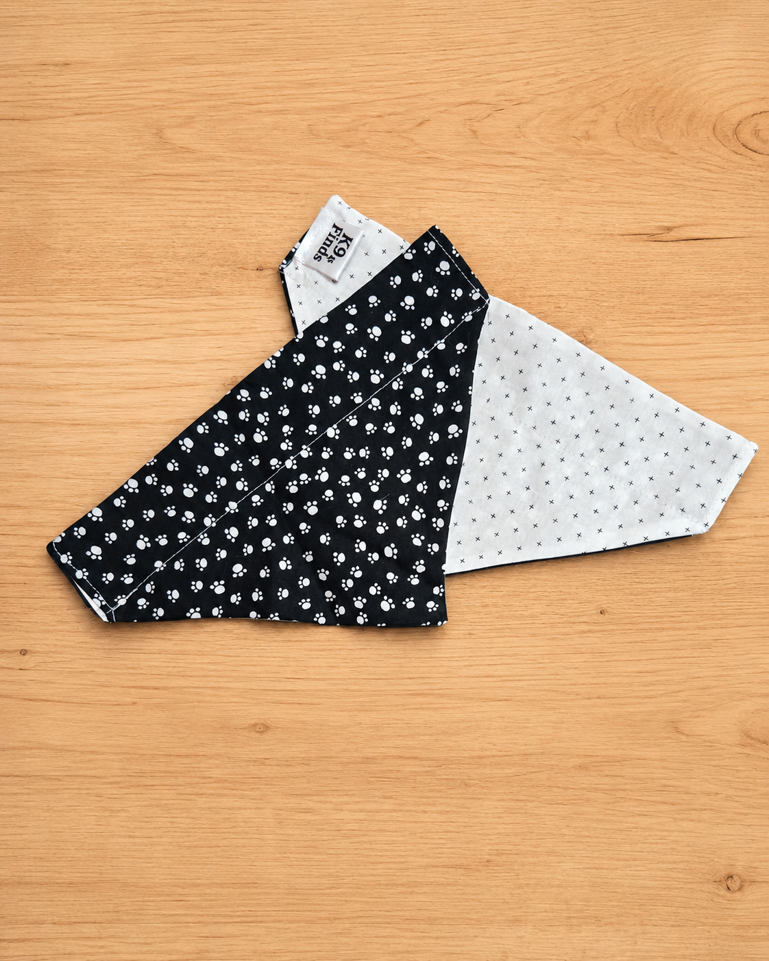 Black Paw Print Over-the-Collar Dog Bandana