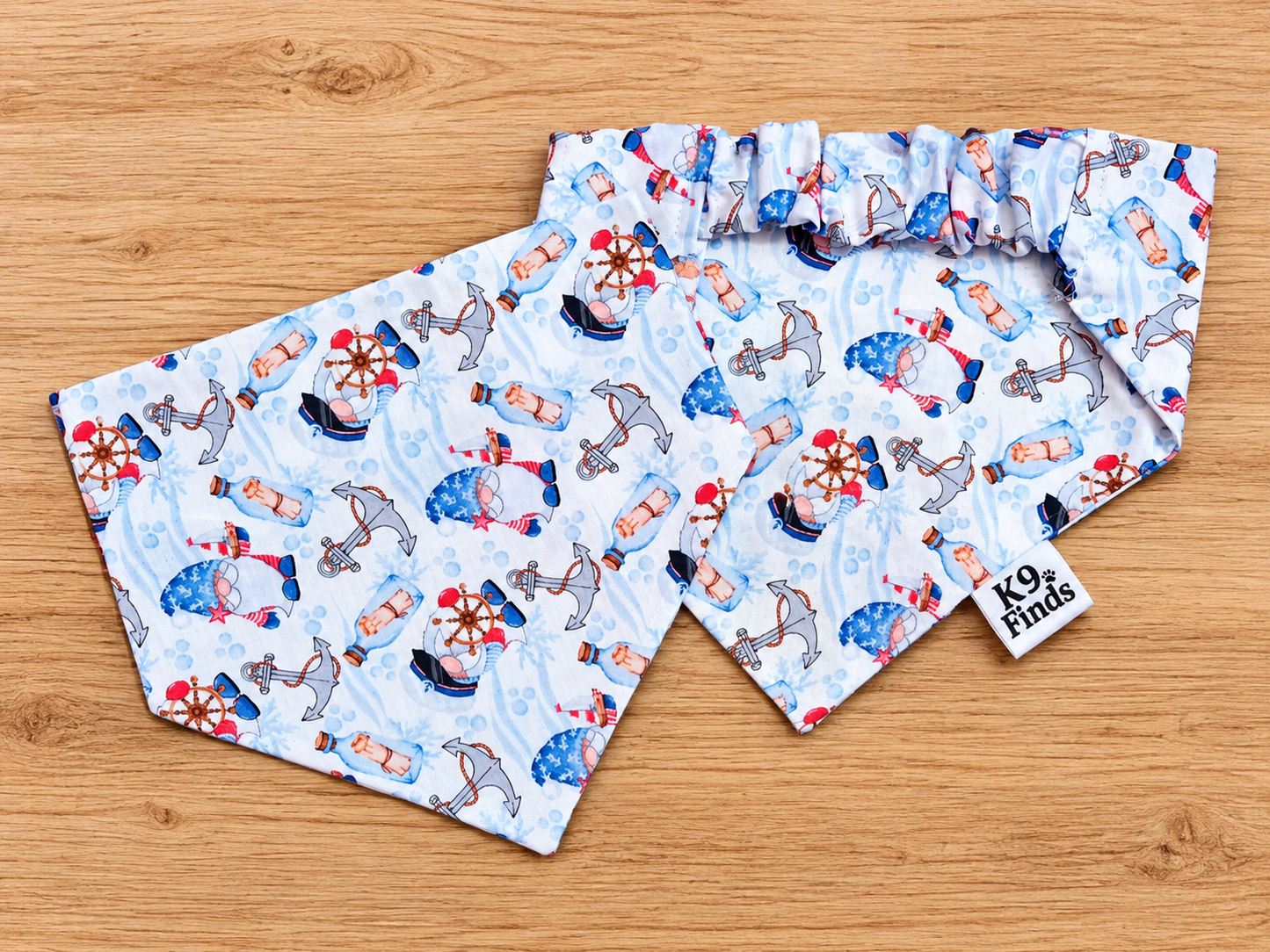 Nautical Gnome Scrunchie Dog Bandana