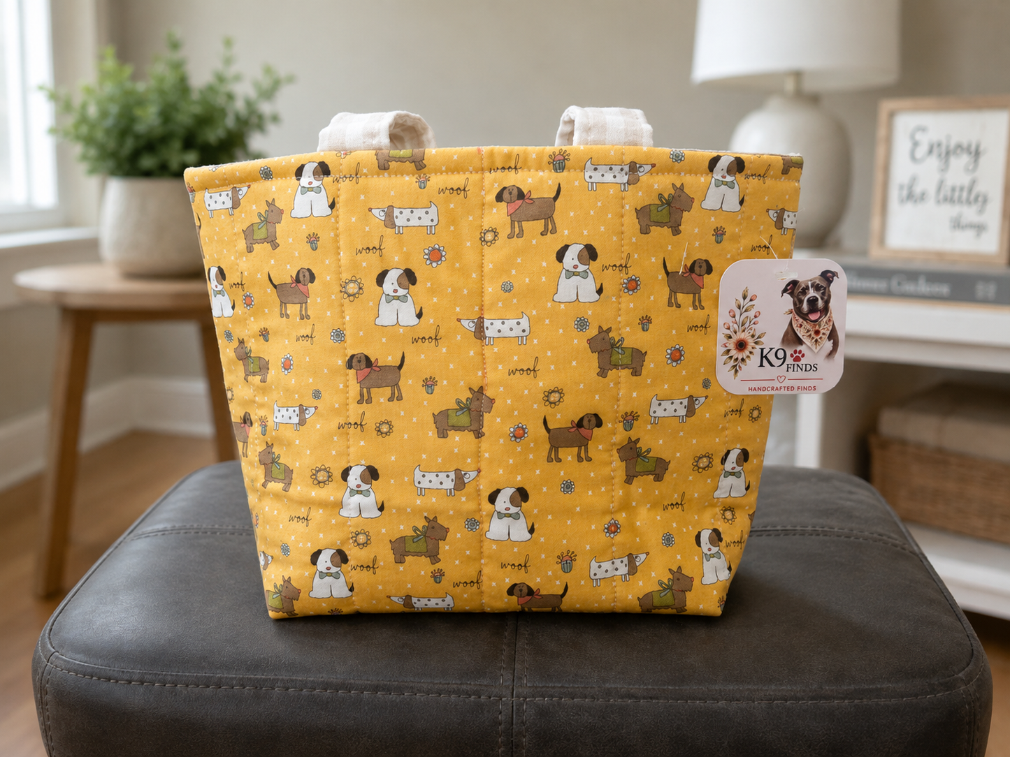 Sunny Pups Quilted Tote Bag