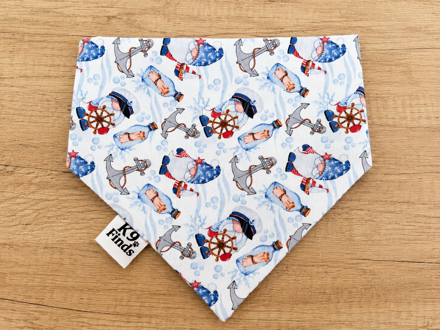 Nautical Gnome Scrunchie Dog Bandana