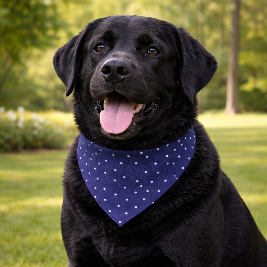 Denim & Dots Scrunchie Dog Bandana