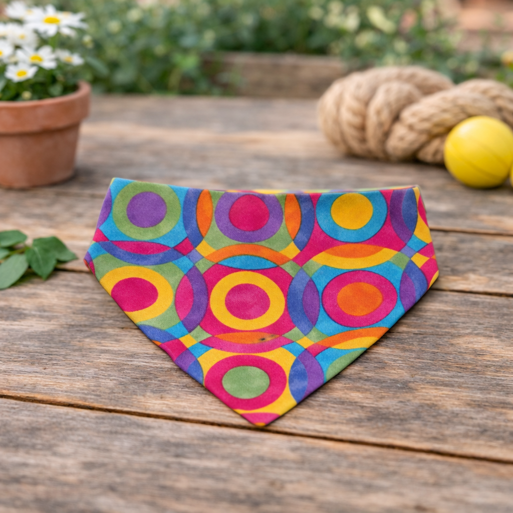 Retro Swirls Scrunchie Dog Bandana
