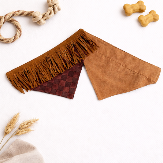 Western Fringe Over the Collar Dog Bandana