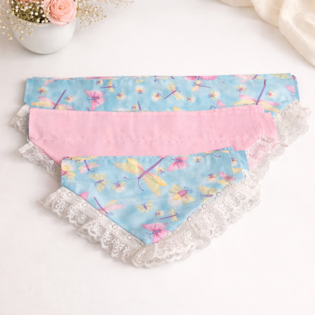 Butterfly Lace Over the Collar Dog Bandana