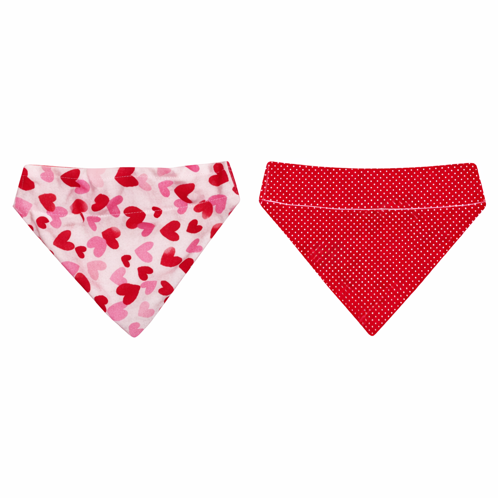 Hearts & Polka Dots Reversible Over-the-Collar Dog Bandana