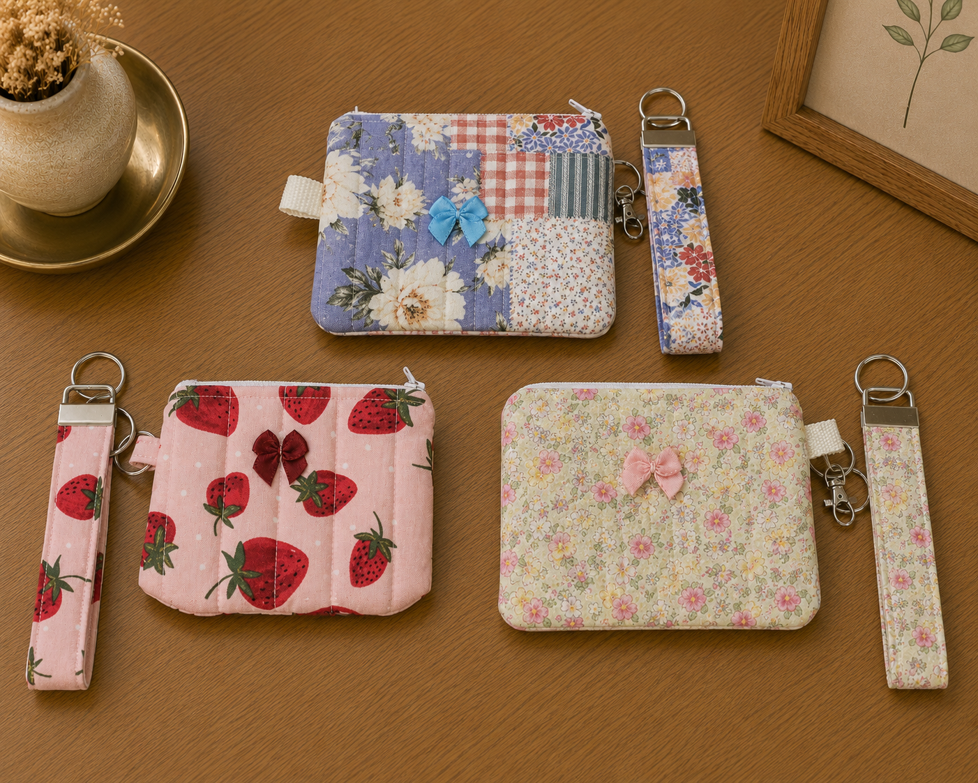 Handmade Keychain Wallet & Wristlet Sets (Pick Your Design)