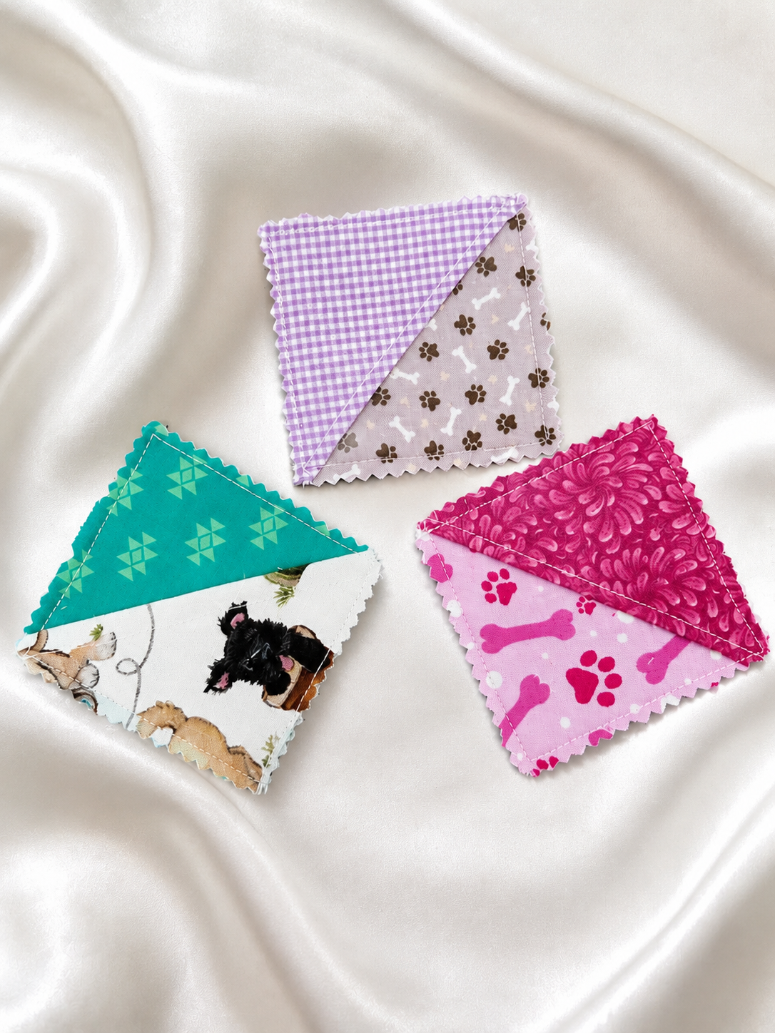 Handmade Quilted Corner Bookmarks | Assorted Fabric Designs