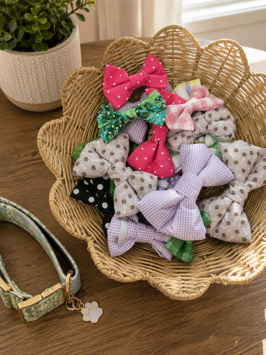 Handmade Dog Bow Tie | Mystery Fabric Design