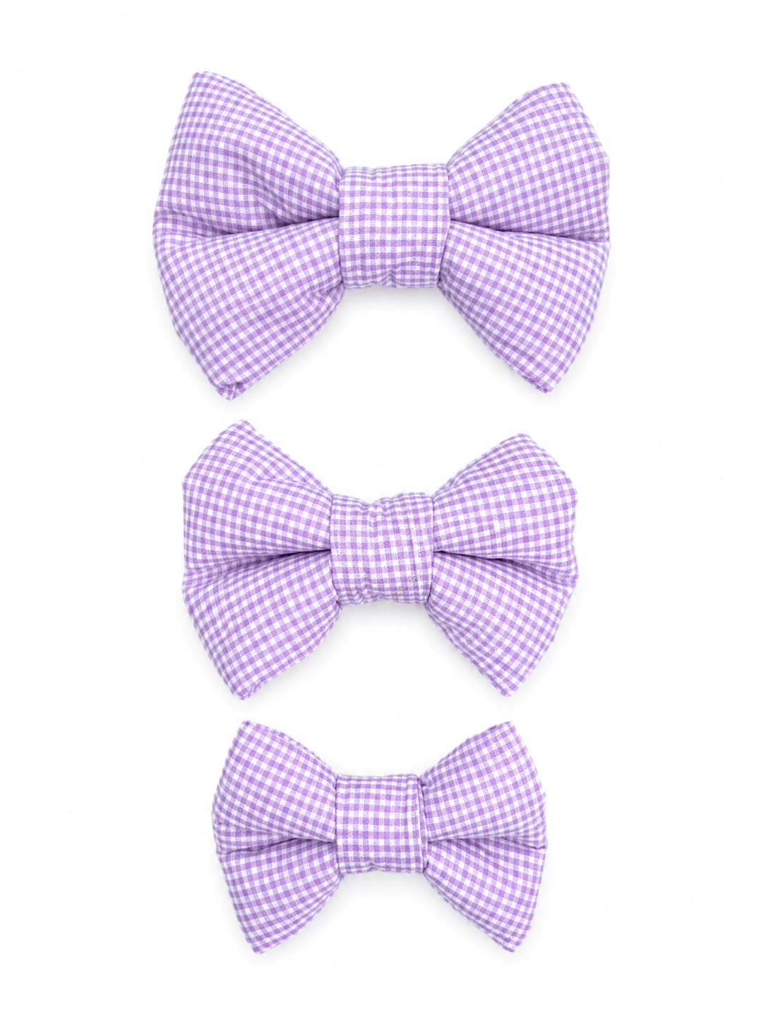 Dog Bow Tie Collar Slide On Lavender Gingham Dog Bow Tie