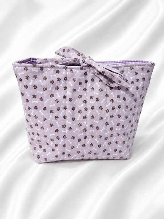 Lavender Paw Print Bible Book Tote