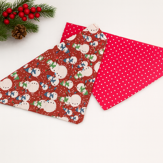 Christmas Dog Bandana Snowman Joy Over The Collar