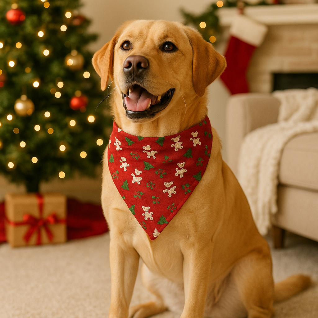 Reversible Christmas Over the Collar Dog Bandana