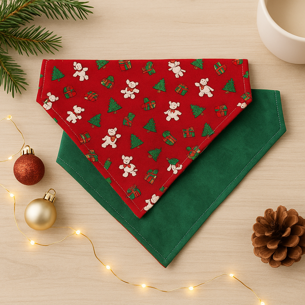 Reversible Christmas Over the Collar Dog Bandana