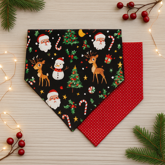 Santa’s Little Helper Scrunchie Dog Bandana