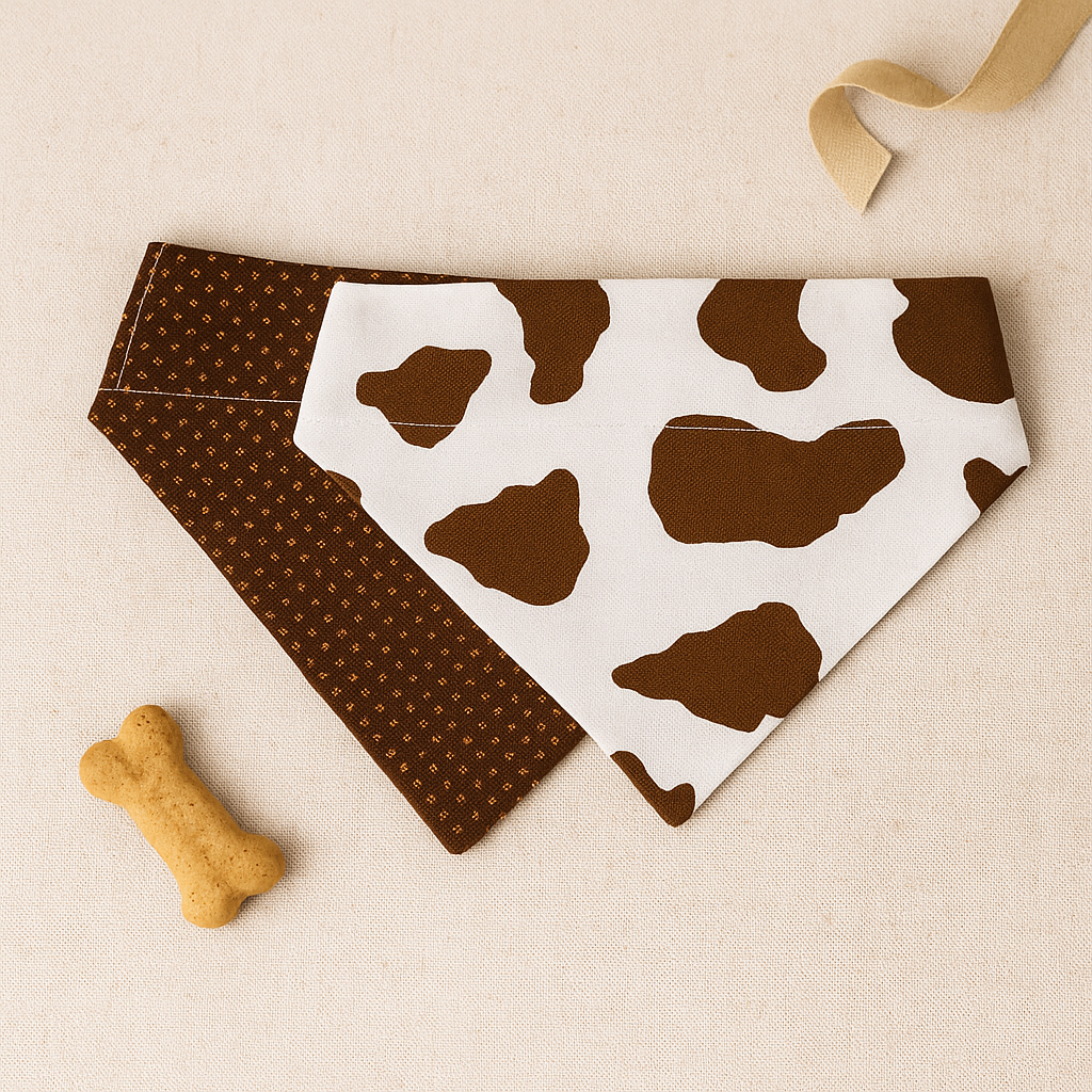 Reversible Cow Print Over the Collar Dog Bandana