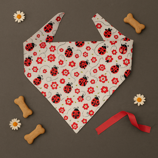 Ladybug Dog Tie Bandana Lady Pup Love