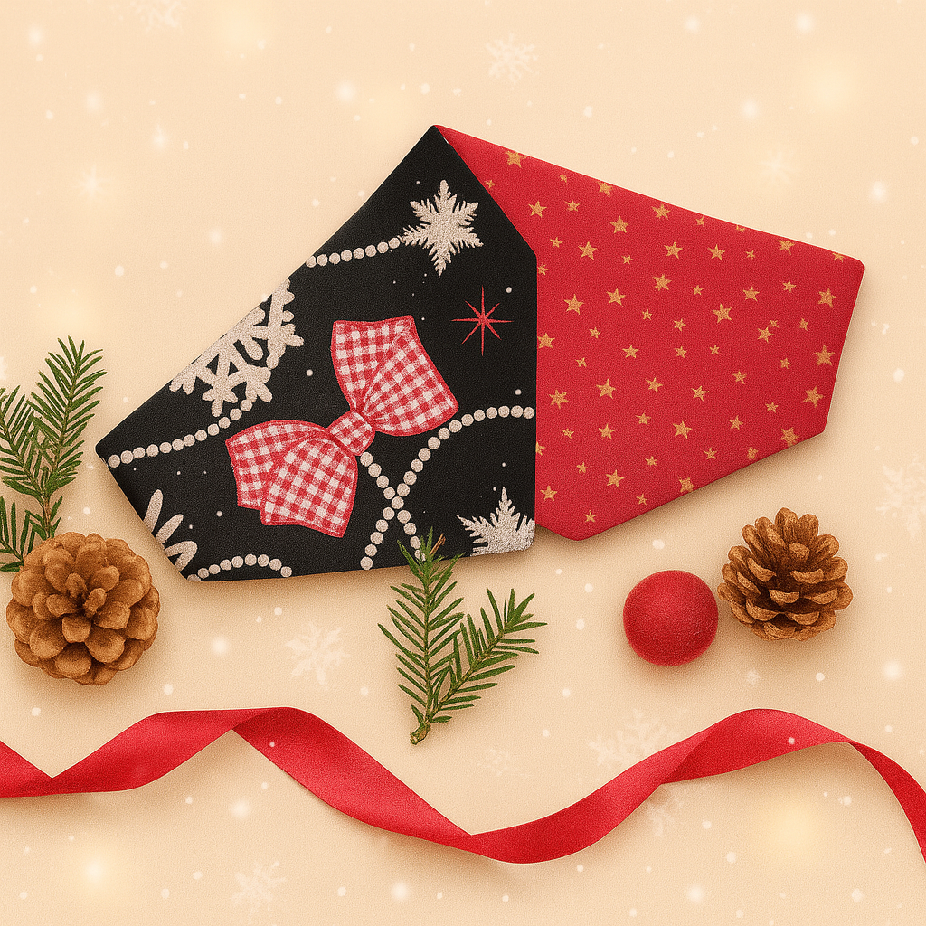 Bows & Snowflakes Scrunchie Bandana