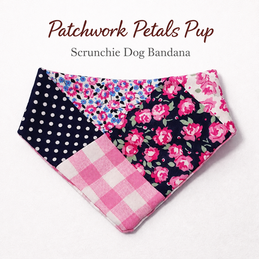 Pink Patchwork Scrunchie Bandana