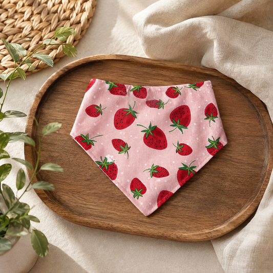 Strawberry Scrunchie Dog Bandana