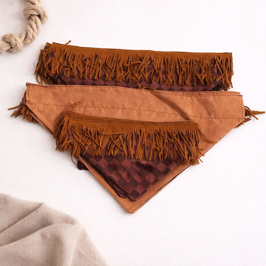 Western Fringe Over the Collar Dog Bandana