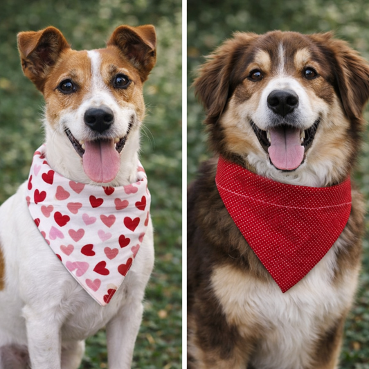 Hearts & Polka Dots Reversible Over-the-Collar Dog Bandana
