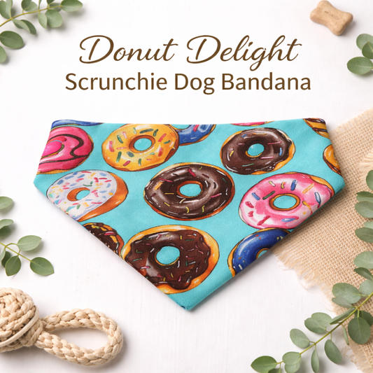 Donut Delight Scrunchie Dog Bandana