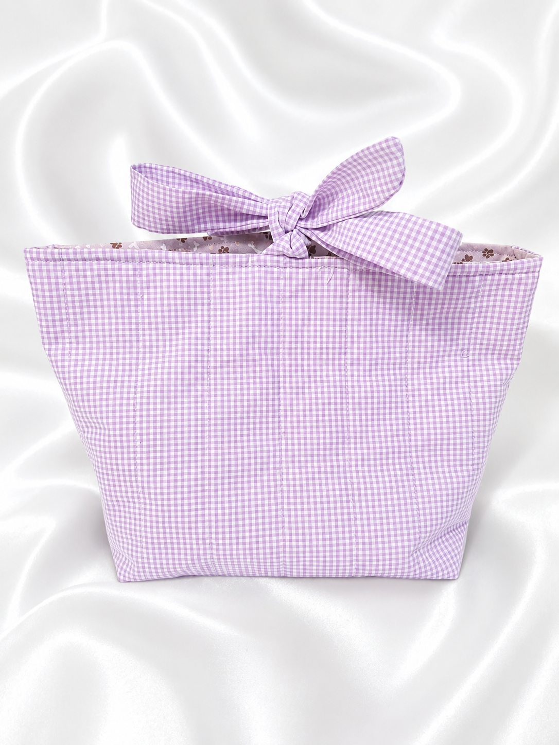 Lavender Gingham Bible Book Tote