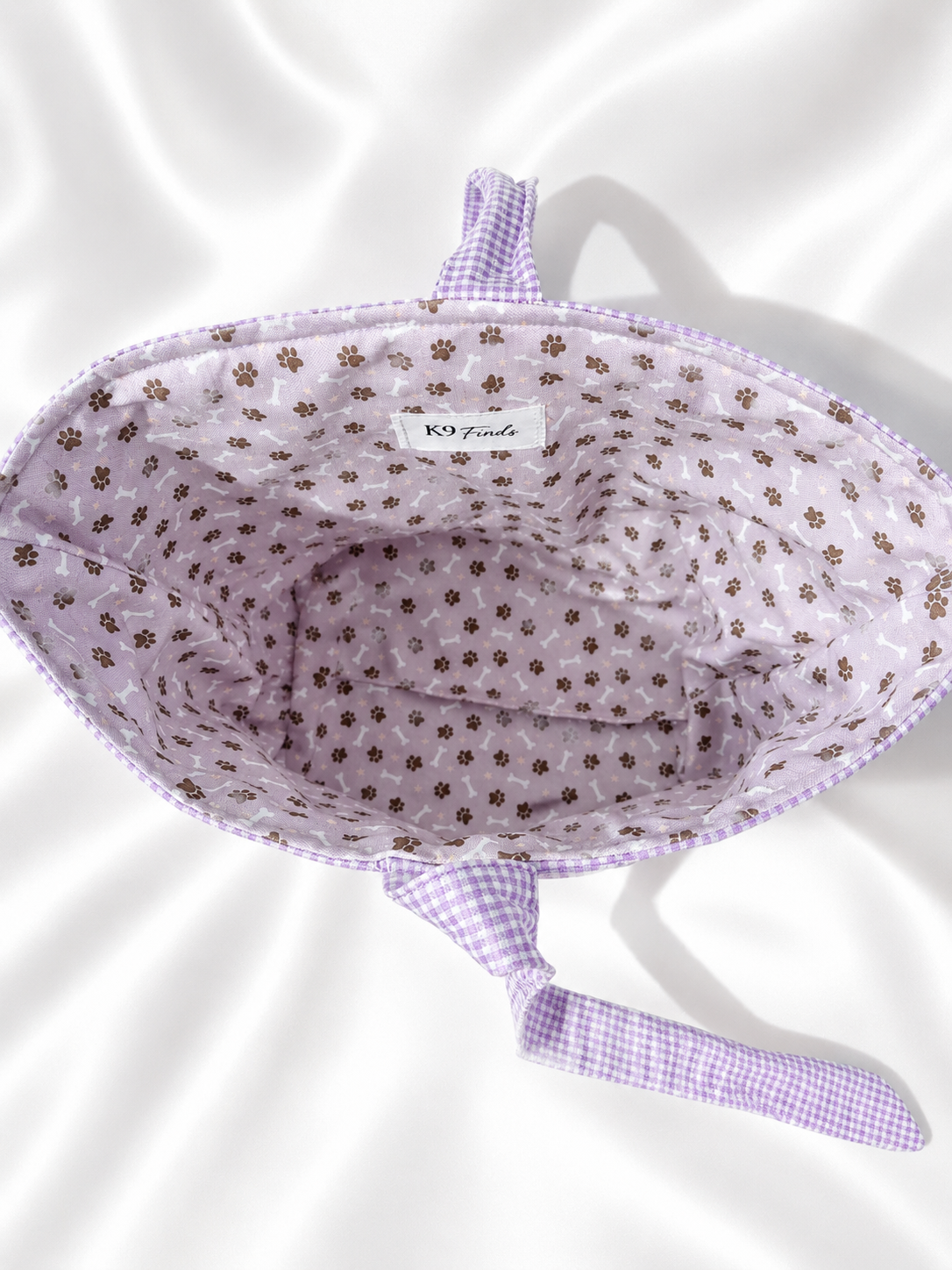 Lavender Gingham Bible Book Tote