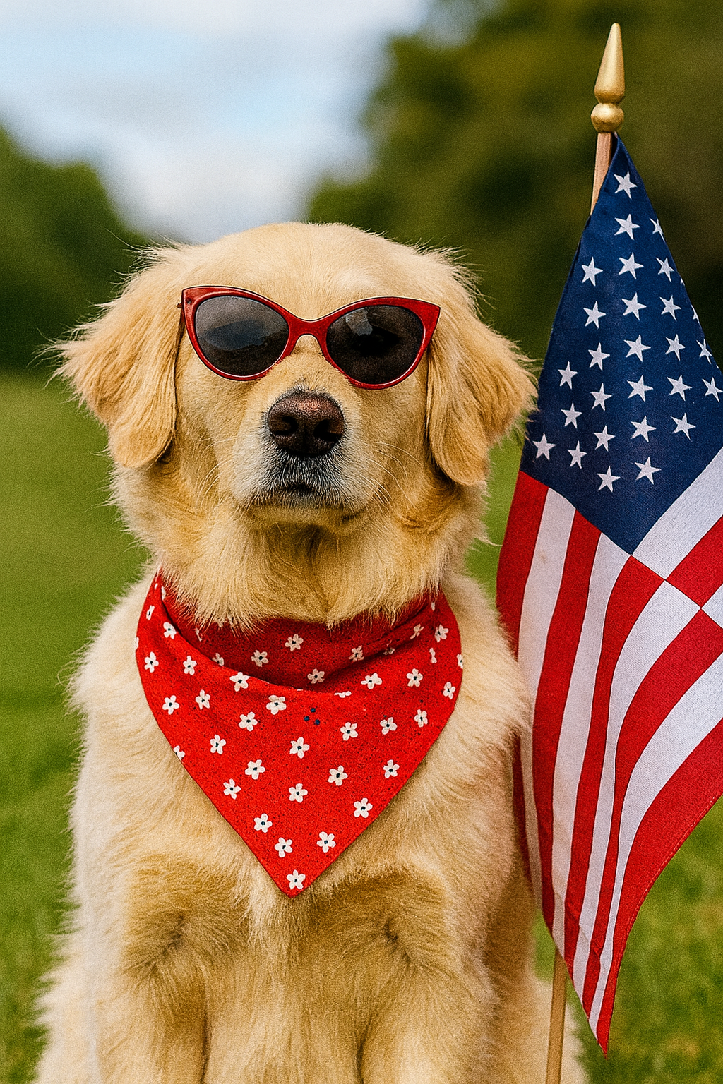 Red Floral Dog Tie Bandana White Petals Print