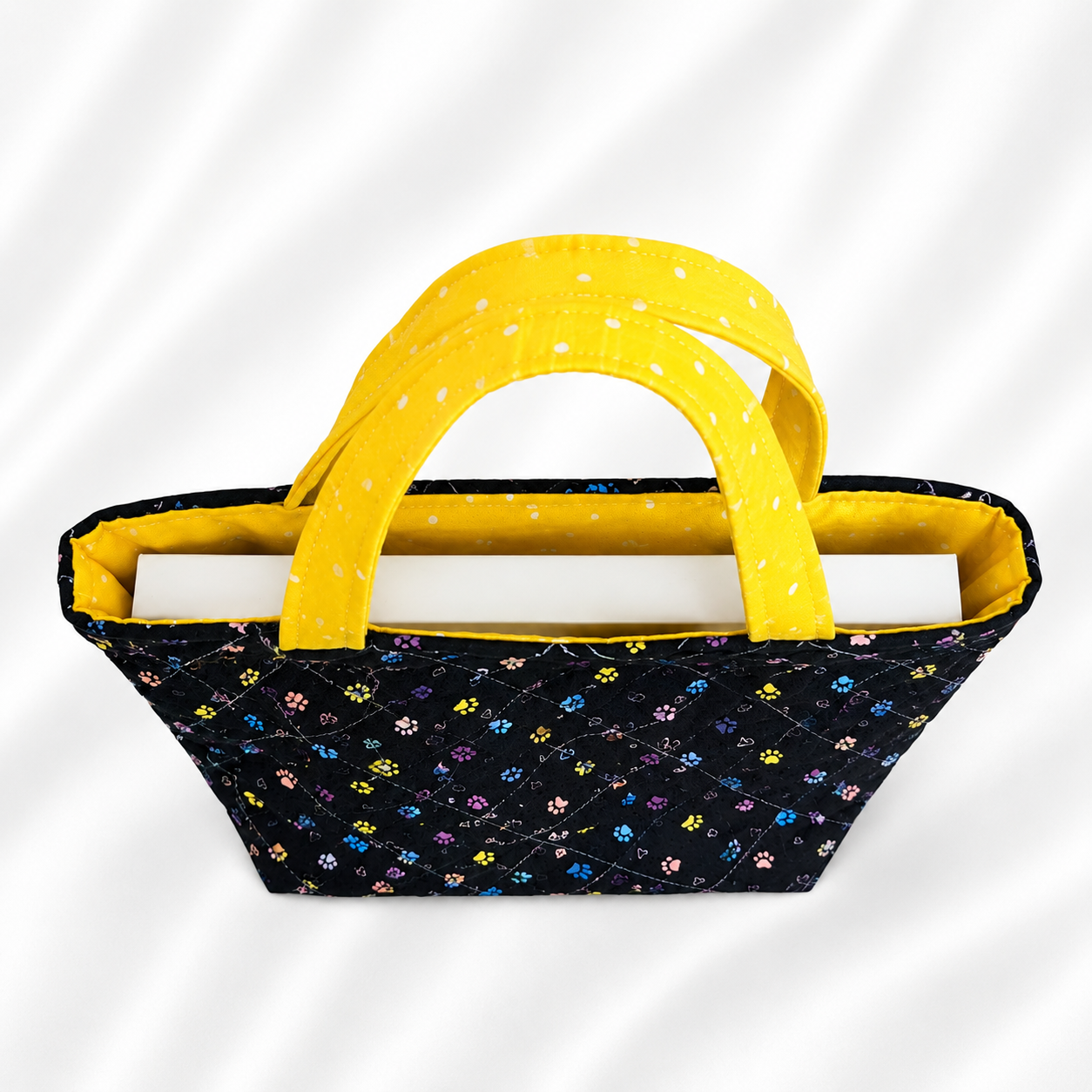 Black Paw Print Book Tote