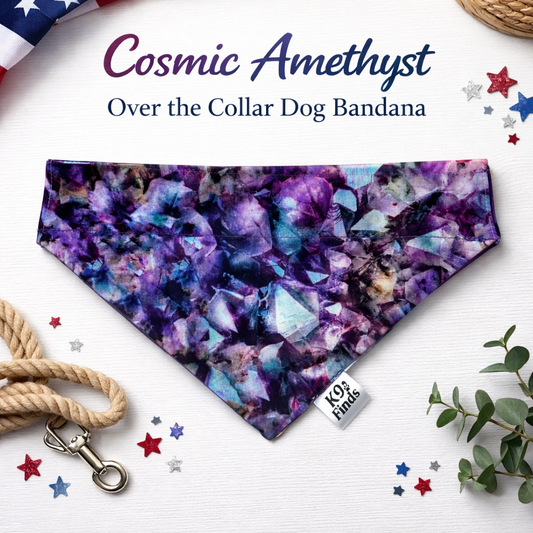 Cosmic Amethyst Over-the-Collar Dog Bandana