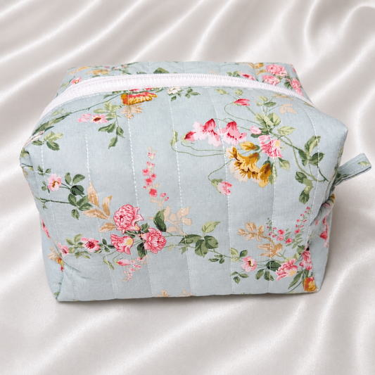 Vintage Rose Boxy Makeup Bag