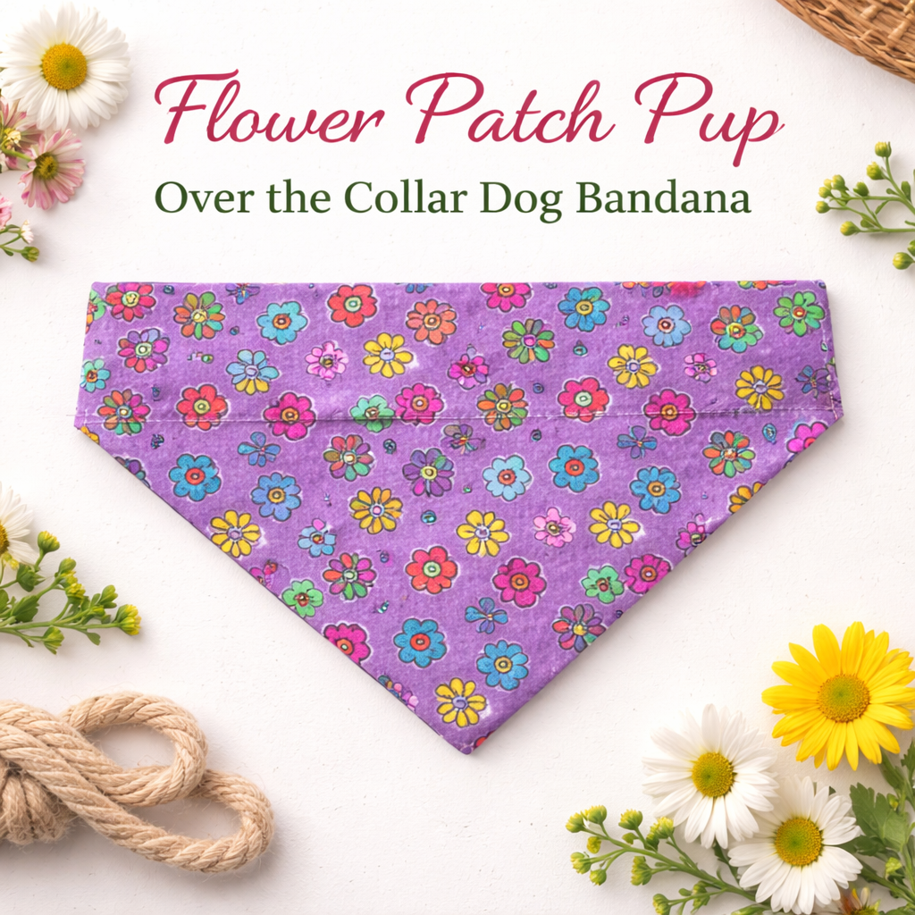 Flower Patch Pup Over-the-Collar Dog Bandana